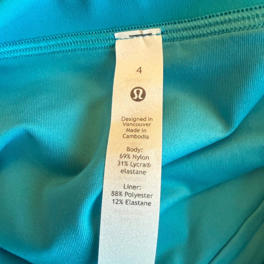 NWOT Lululemon High Rise Swim Bottoms Women 4 Turquoise Bikini Full Coverage - Picture 7 of 7